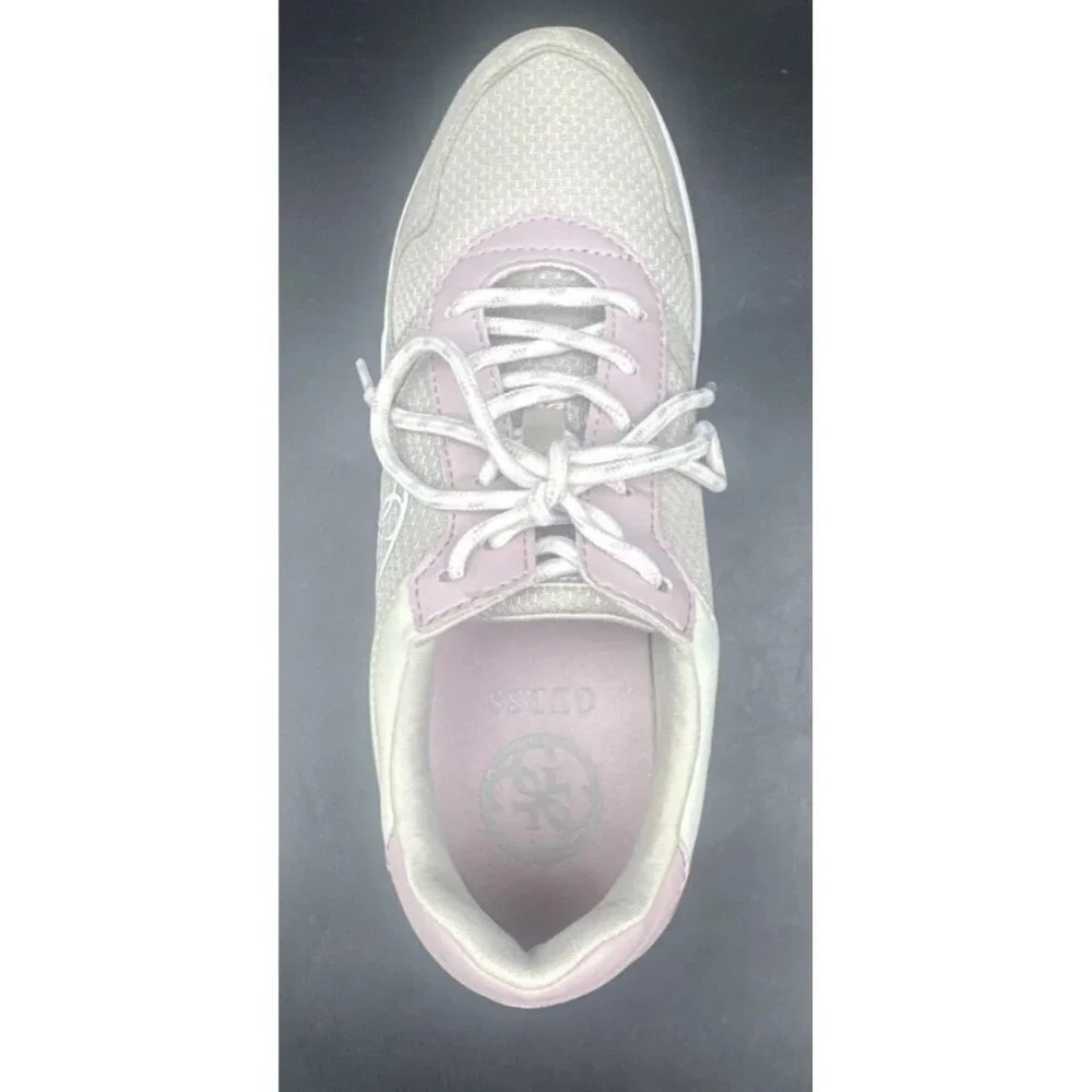 GUESS Women's SPEED6 Gray Purple Faux Leather‎ Lace Up Athletic Sneaker Shoe 8